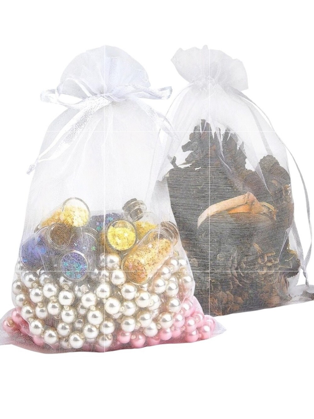 Organza Drawstring Gift Bags - Pack of 10